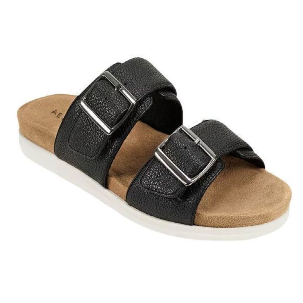Aerosoles Hamden Flat Comfort Slide Sandal Black Size 11